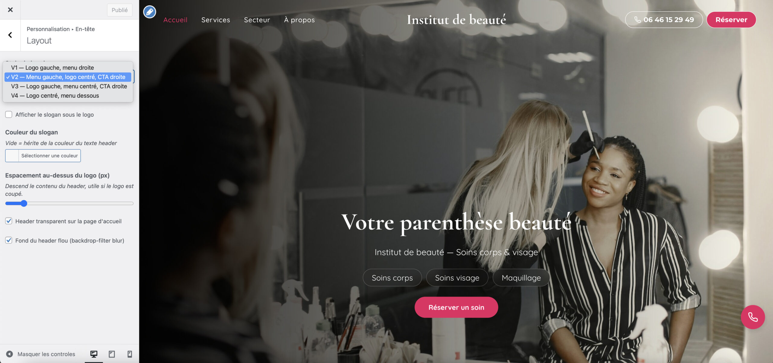 Personnaliser le site